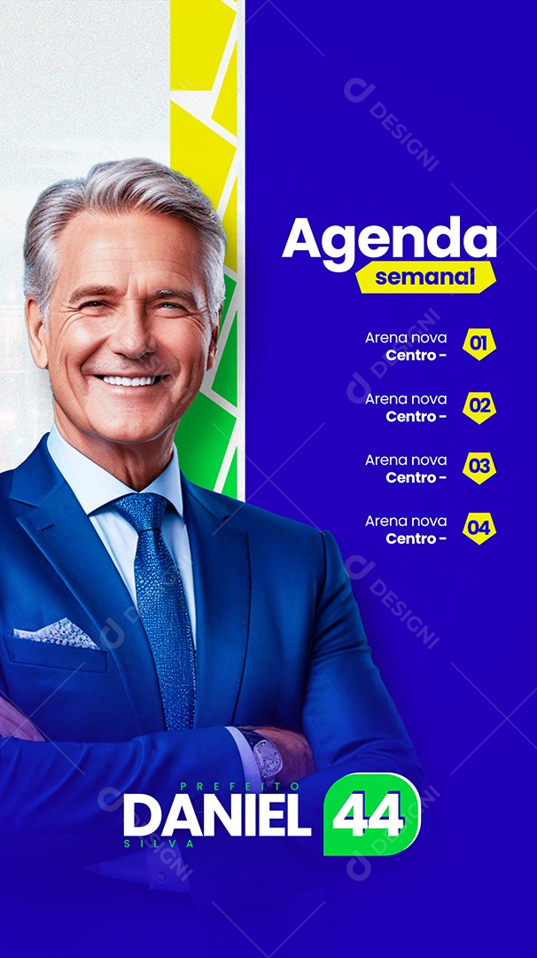 Story Politica Prefeito Daniel Silva Agenda Semanal Social Media PSD Editável
