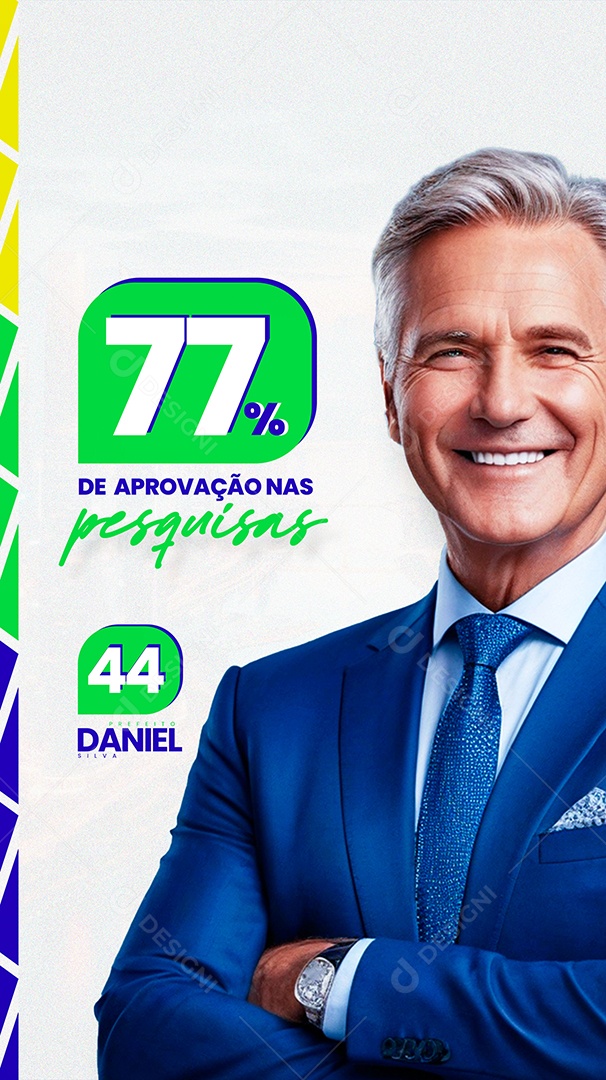 Story Politica Aprovação nas Pesquisas Social Media PSD Editável
