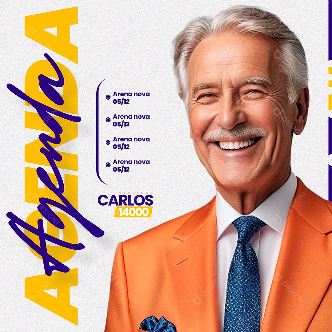 Feed Politica Vereador Carlos Agenda Social Media PSD Editável