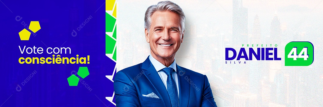 Carrossel Politica Vote com Consciência Social Media PSD Editável