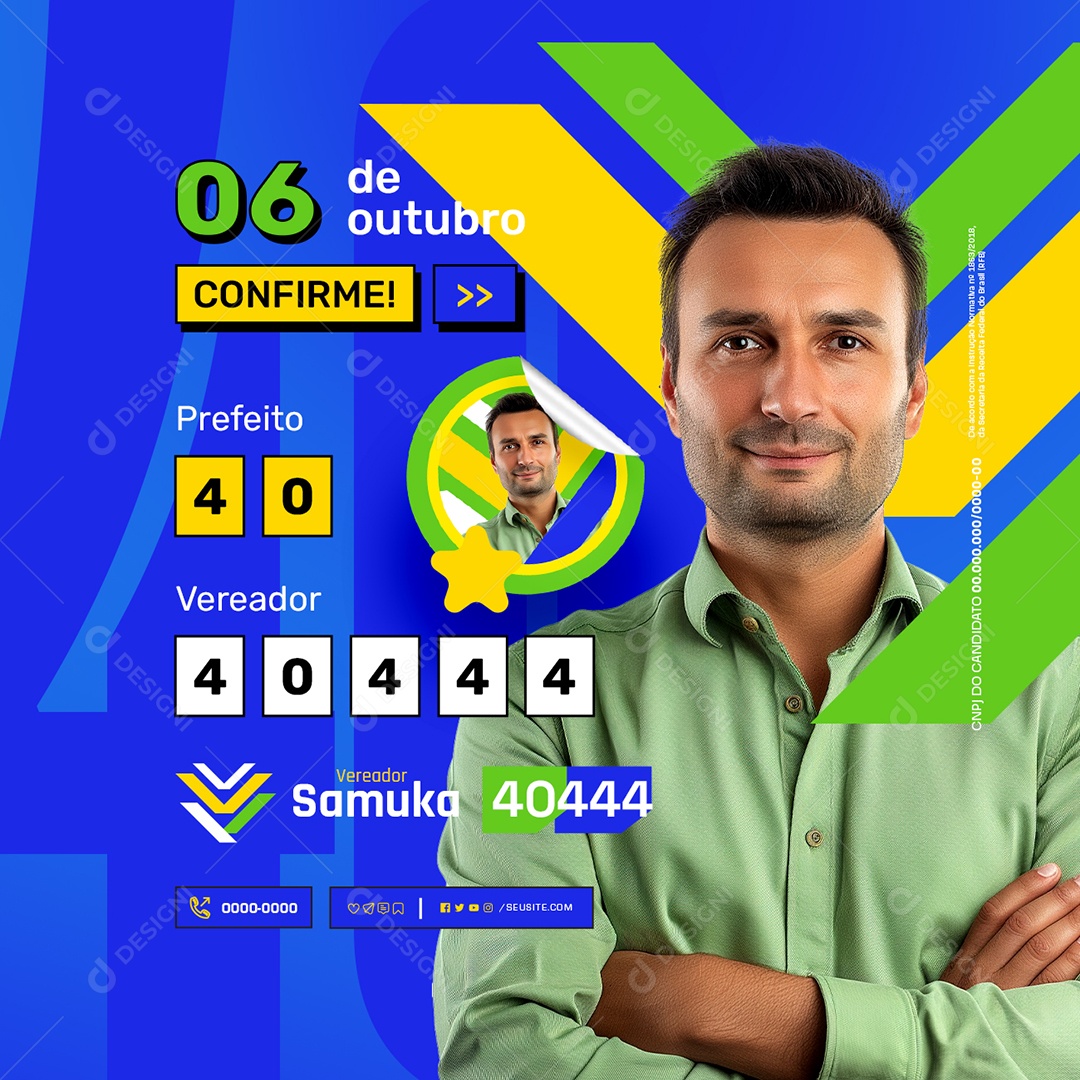 Eleição Confirme Prefeito Vereador Social Media PSD Editável