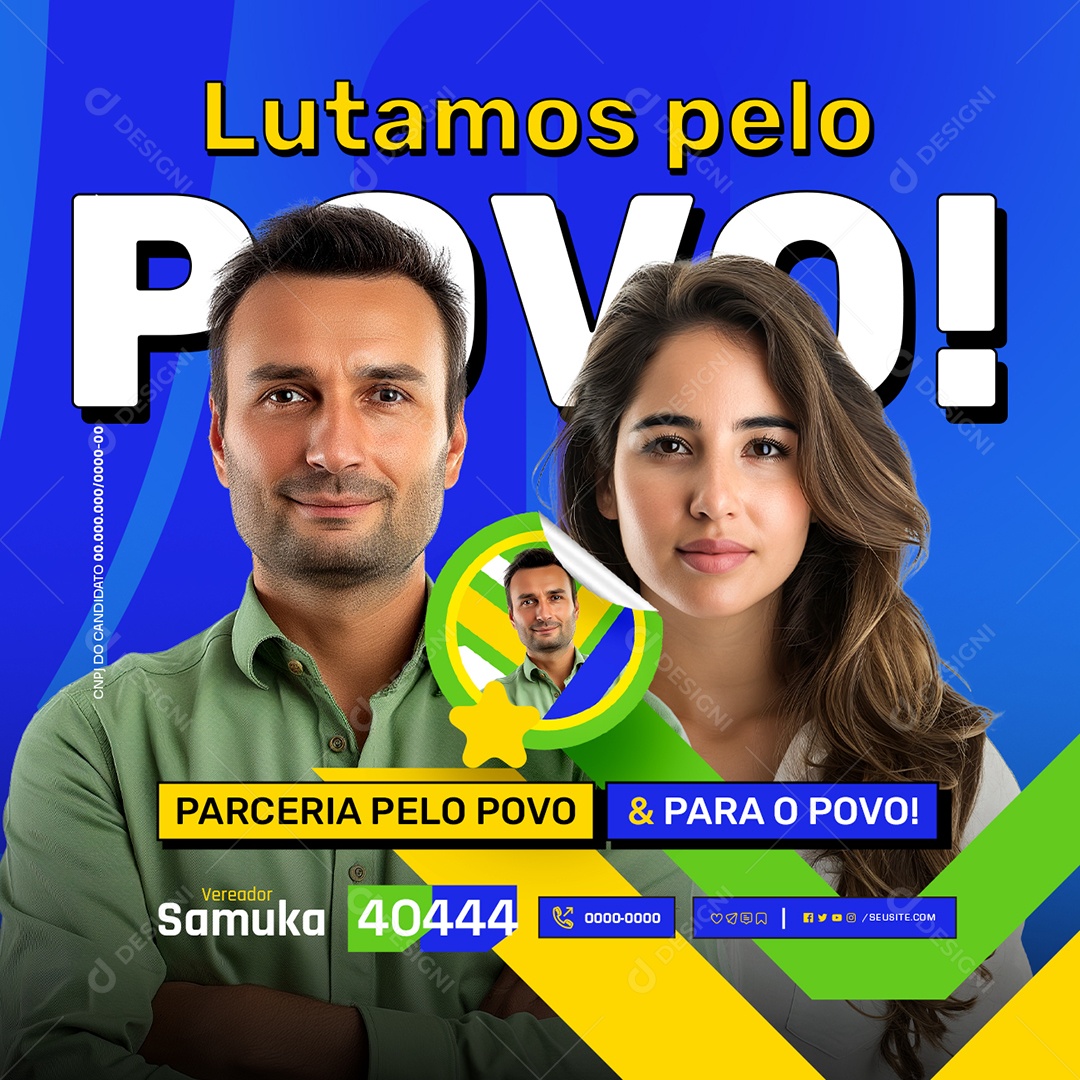 Eleição Lutamos Pelo Povo Social Media PSD Editável