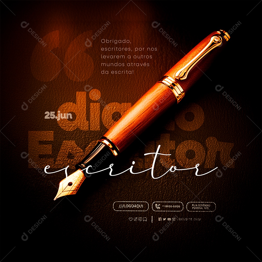 Dia Do Escritor 25 De Julho Social Media PSD Editável