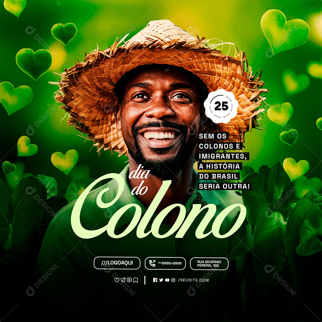 Social Media Dia Do Colono 25 De Julho PSD Editável