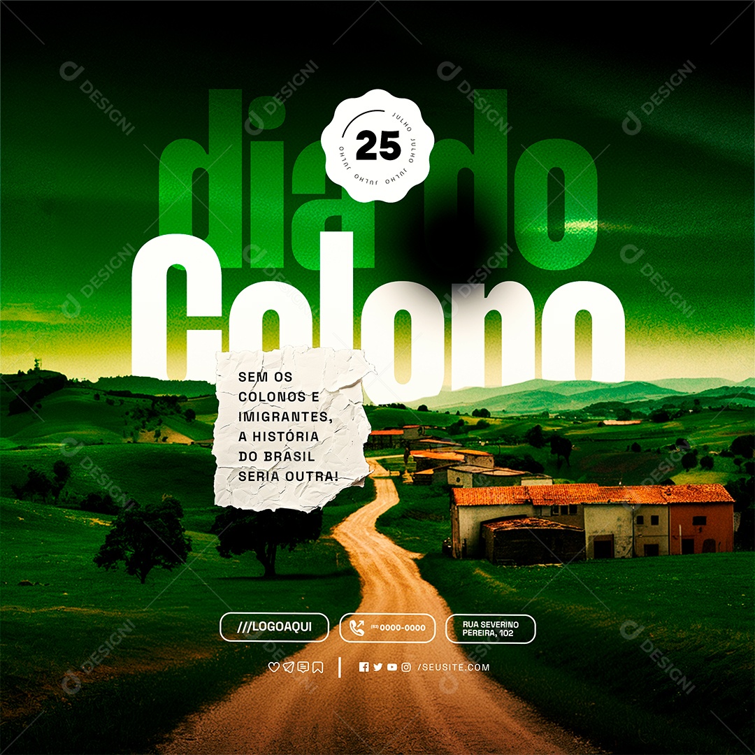 Dia Do Colono 25 De Julho Social Media PSD Editável