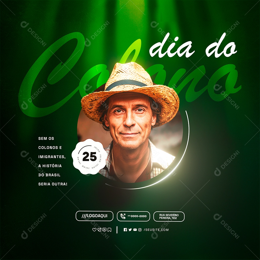 Dia Do Colono 25 De Julho Social Media PSD Editável
