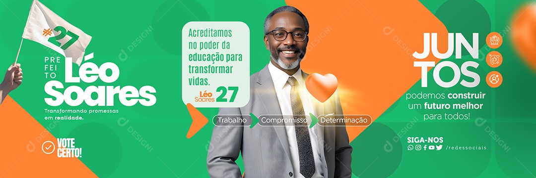 Carrossel Política Juntos Podemos Construir um Futuro Melhor Social Media PSD Editável