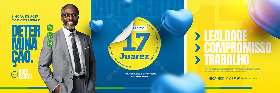 Carrossel Política Lealdade Compromisso Trabalho Social Media PSD Editável