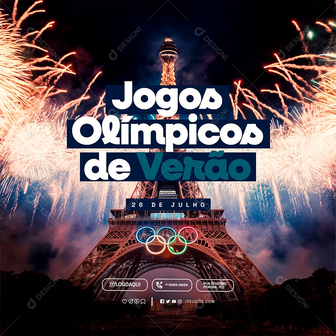 Social Media Abertura dos Jogos Olímpicos de Verão 26 de Julho PSD Editável