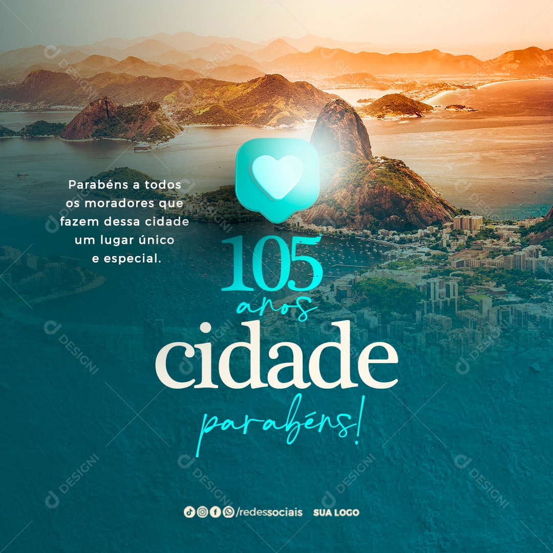 Aniversário Cidade Social Media PSD Editável