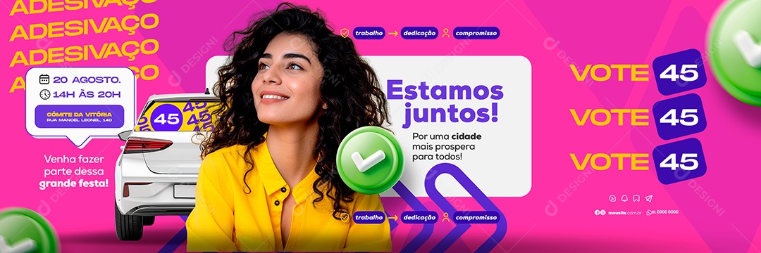 Carrossel Política Estamos Juntos por uma Cidade mais Prospera Social Media PSD Editável