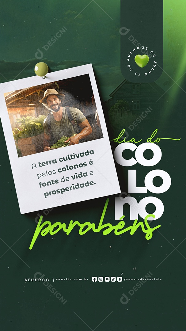 Story Dia Do Colono 25 De Julho Parabéns Social Media PSD Editável