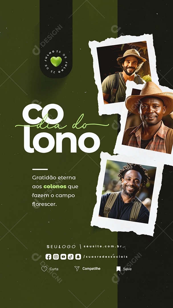 Story Dia Do Colono 25 De Julho Gratidão Eterna Social Media PSD Editável