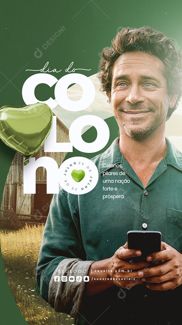 Story Dia Do Colono 25 De Julho Pilares Social Media PSD Editável
