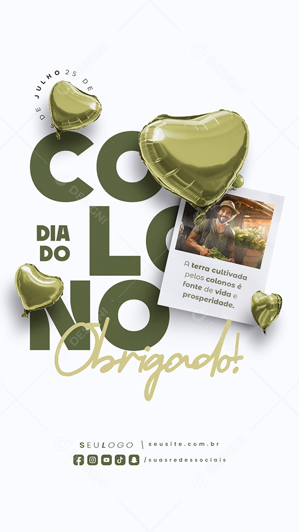 Story Dia Do Colono 25 De Julho Obrigado Social Media PSD Editável