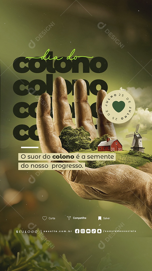 Story Dia Do Colono 25 De Julho O Suor do Colono Social Media PSD Editável
