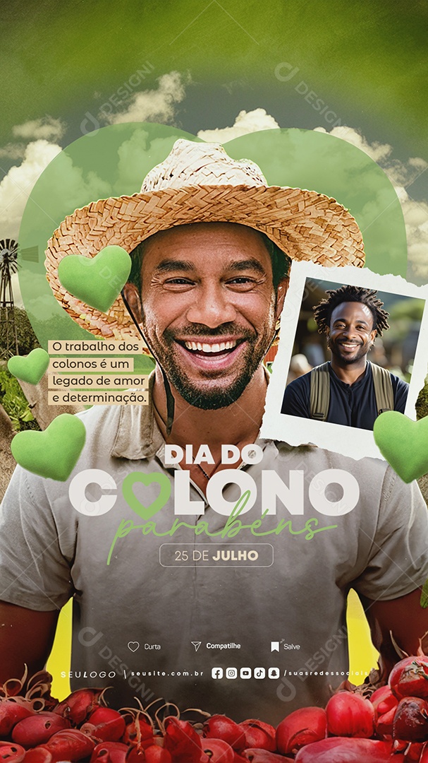 Story Dia Do Colono 25 De Julho Parabéns Social Media PSD Editável