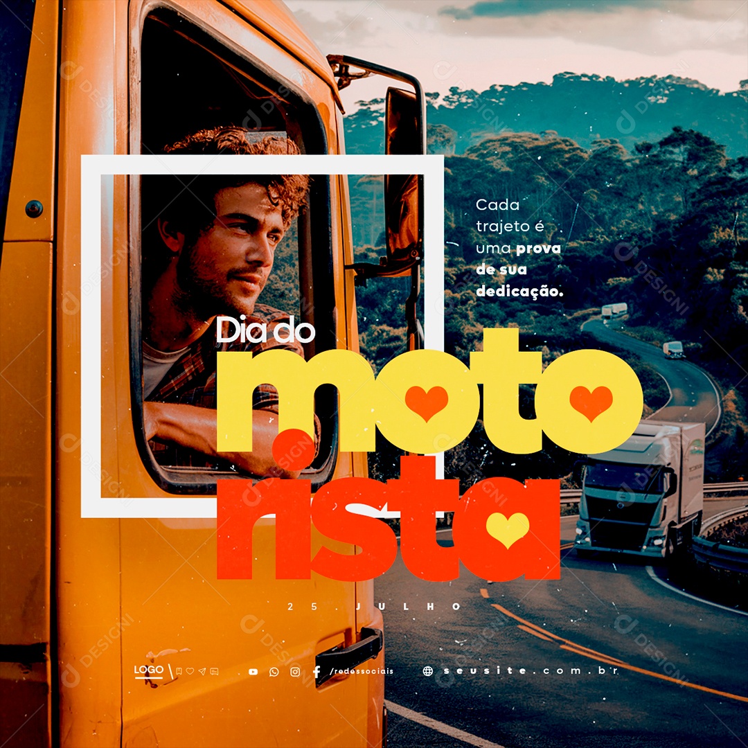 Dia do Motorista 25 de Julho Social Media PSD Editável