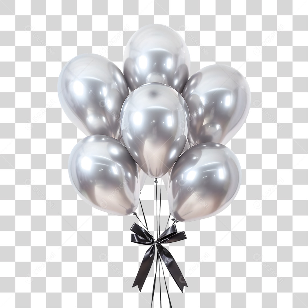 Balões Prateado PNG Transparente