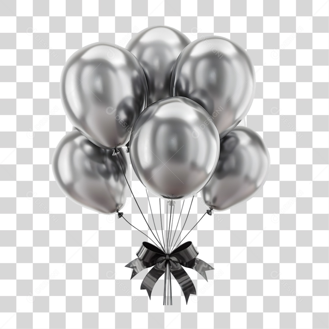 Balões Prateado PNG Transparente