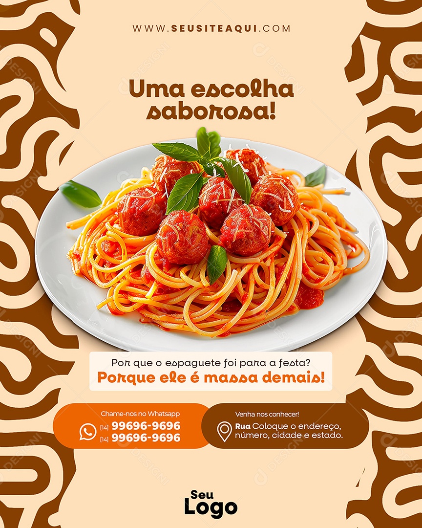 Casa de Massa Uma Escolha Saborosa Social Media PSD Editável