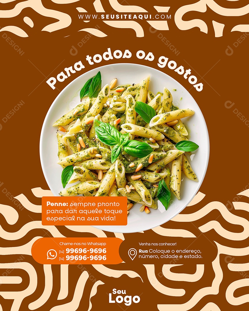 Casa de Massa Para Todos os Gostos Social Media PSD Editável