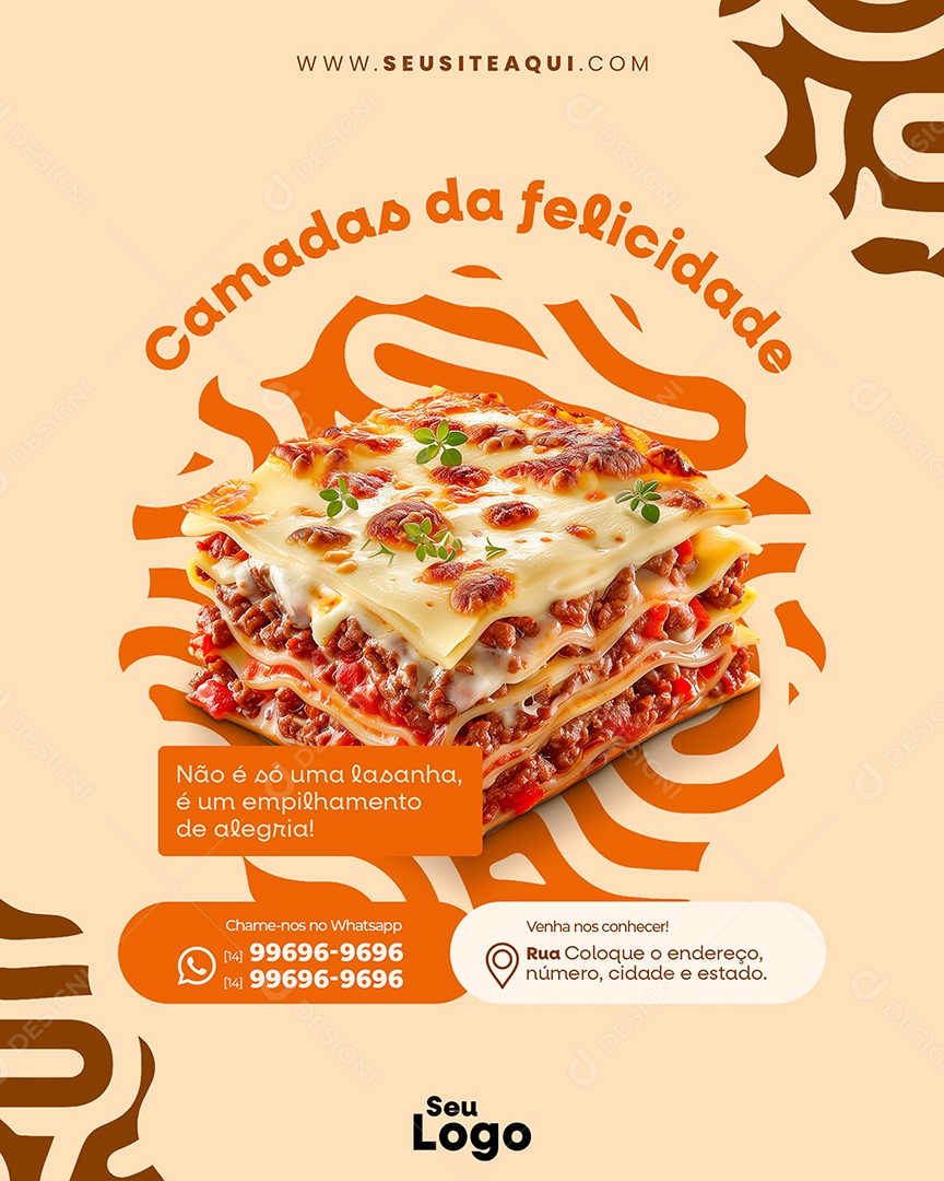 Casa de Massa Camadas da Felicidade Social Media PSD Editável