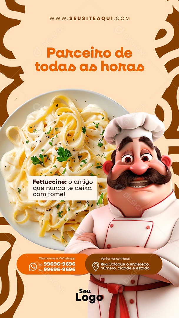Story Casa de Massa Parceiro de Todas as Horas Social Media PSD Editável