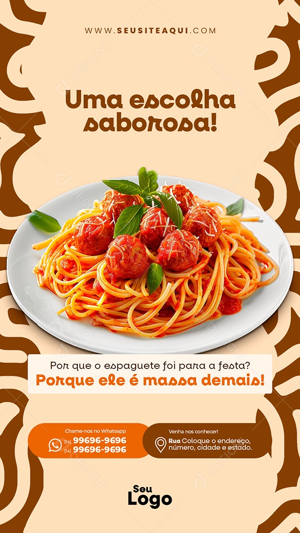 Story Casa de Massa Uma Escolha Saborosa Social Media PSD Editável