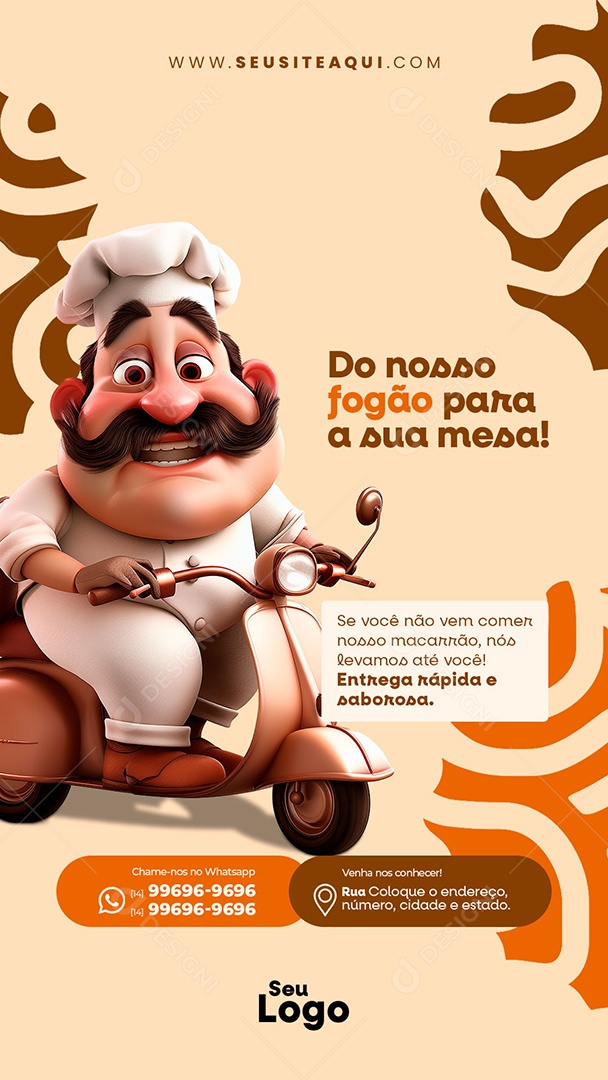 Story Casa de Massa Do Nosso Fogão Para Sua Mesa Social Media PSD Editável