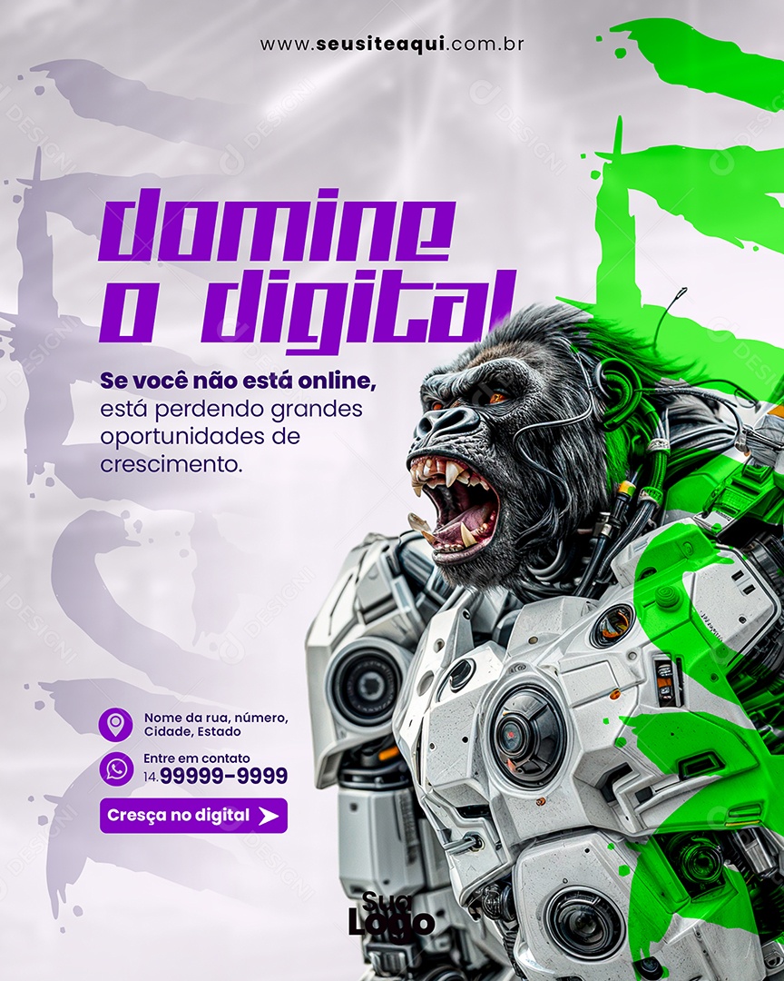 Marketing Digital Domine o Digital Social Media PSD Editável