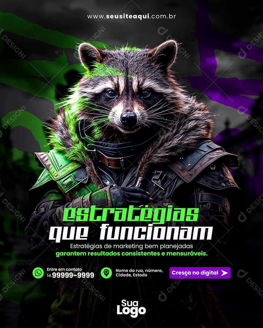 Marketing Digital Estratégias Que funcionam Social Media PSD Editável