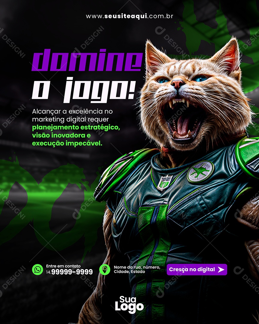 Marketing Digital Domine o Jogo Social Media PSD Editável