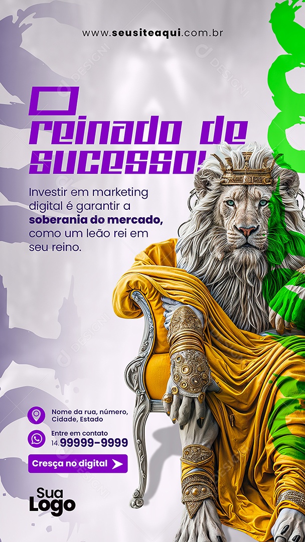 Story Marketing Digital O Reinado de Sucesso Social Media PSD Editável