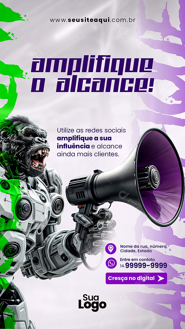 Story Marketing Digital Amplifique o Alcance Social Media PSD Editável