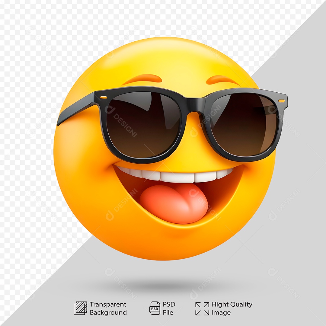 Emoji Com Óculos Elemento 3D Para Composição PSD