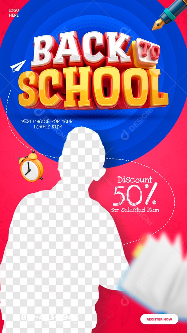 Social Media Volta às Aulas Social Media PSD Editável