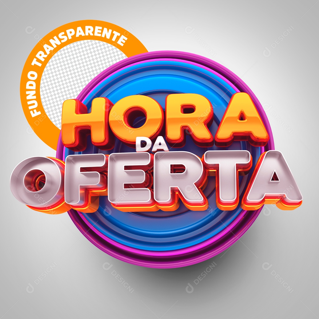 Hora da Oferta Selo 3D Para Composição PSD