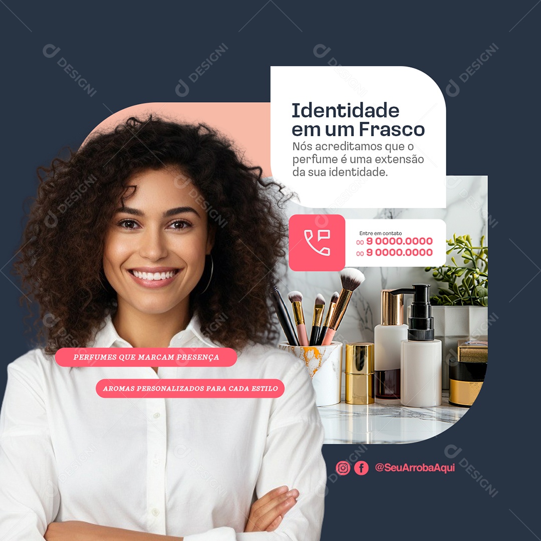 Revendedor Identidade em Um Frasco Social Media PSD Editável