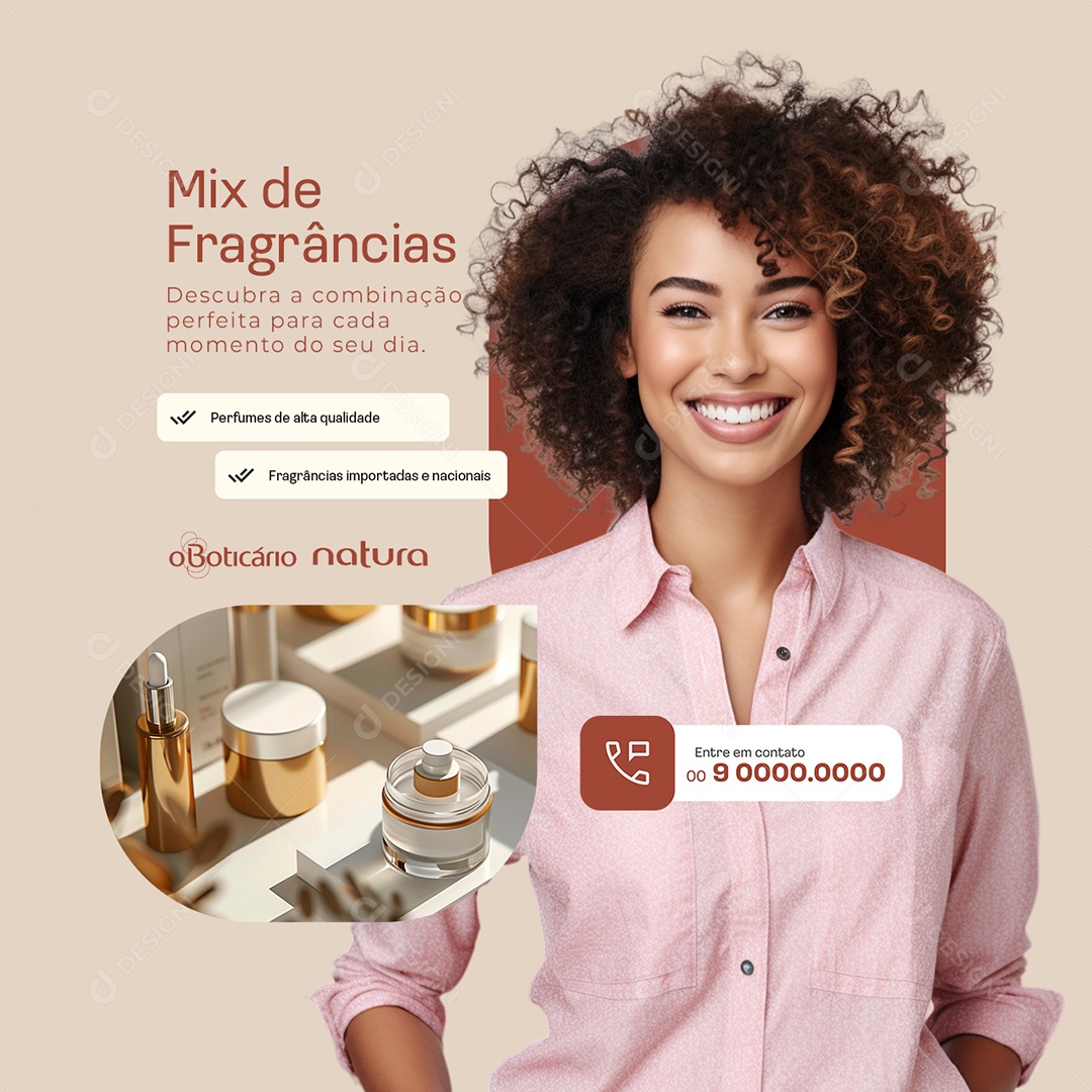 Revendedor Mix de Fragrâncias Social Media PSD Editável