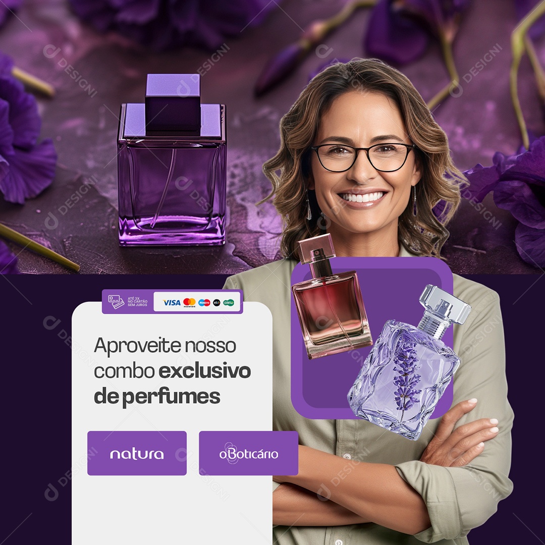 Revendedor Aproveite nosso Combo Exclusivo de Perfumes Social Media PSD Editável