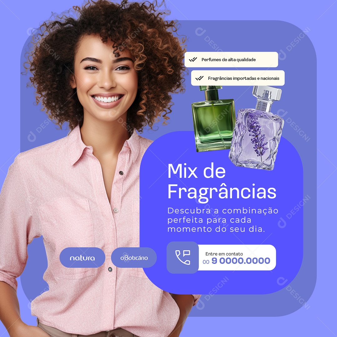 Revendedor Mix de Fragrâncias Social Media PSD Editável