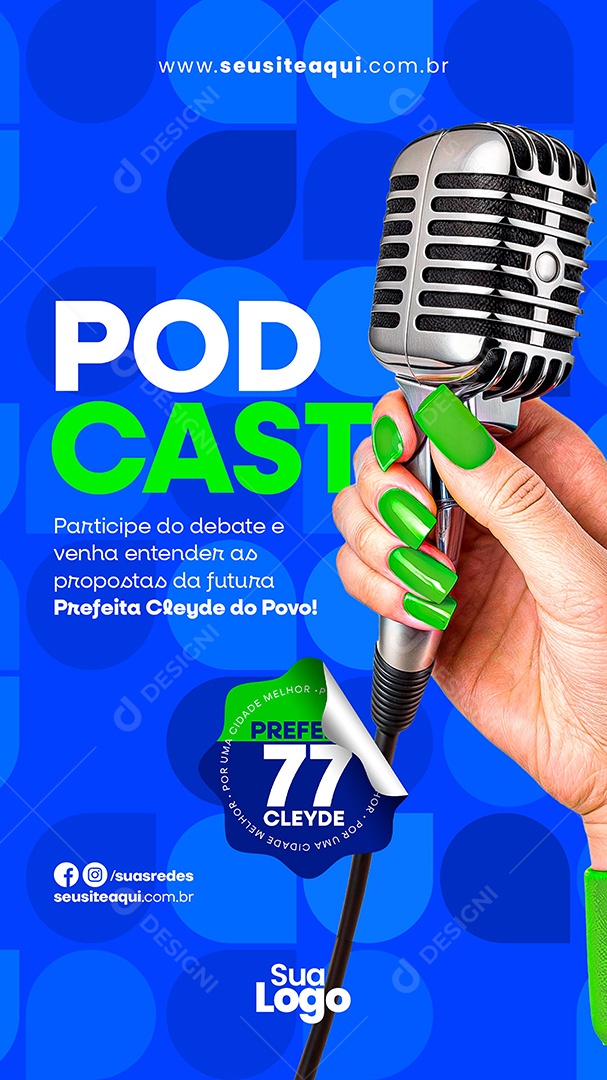 Story Campanha Politica Podcast Social Media PSD Editável