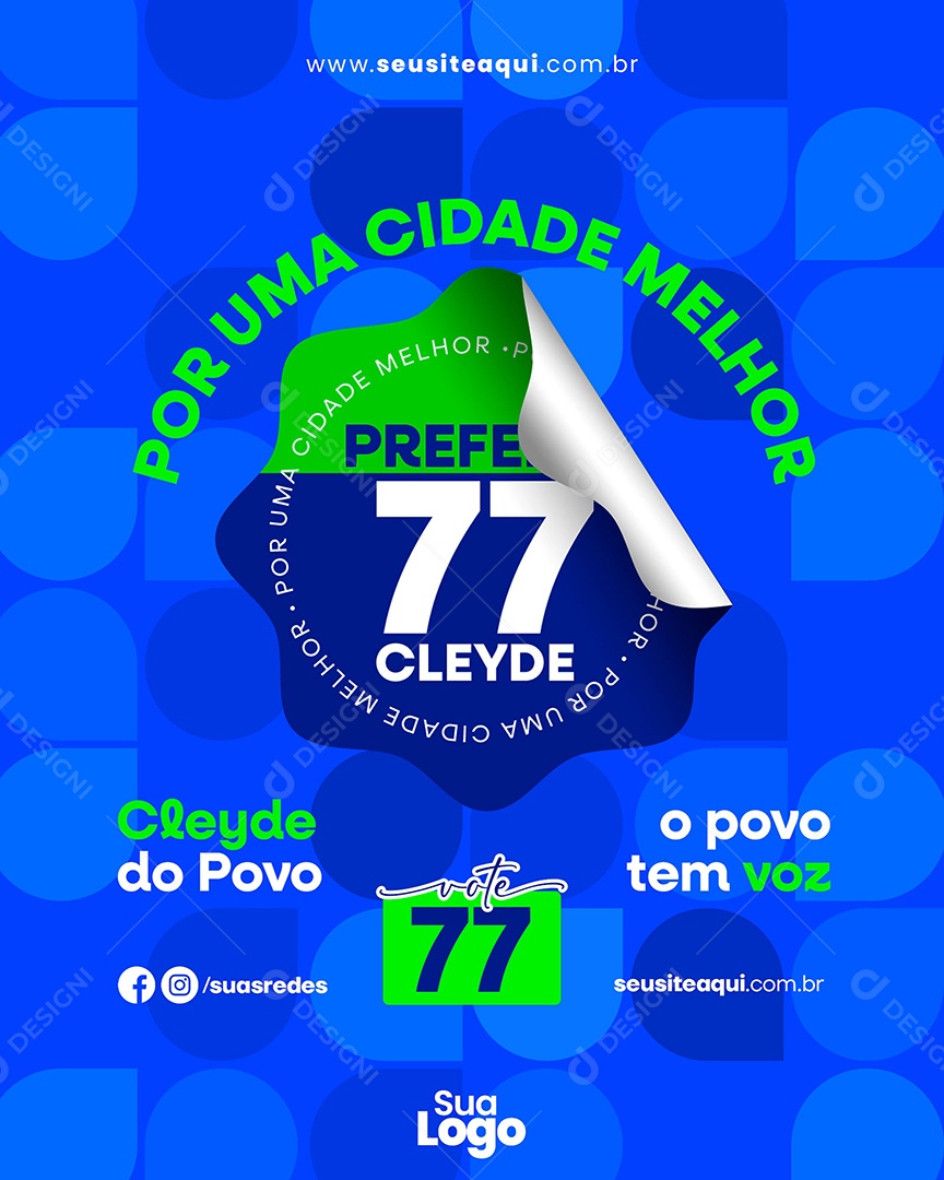 Campanha Politica Por Uma Cidade Melhor Social Media PSD Editável