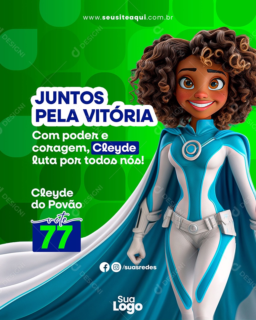 Campanha Politica Juntos Pela Vitória Social Media PSD Editável