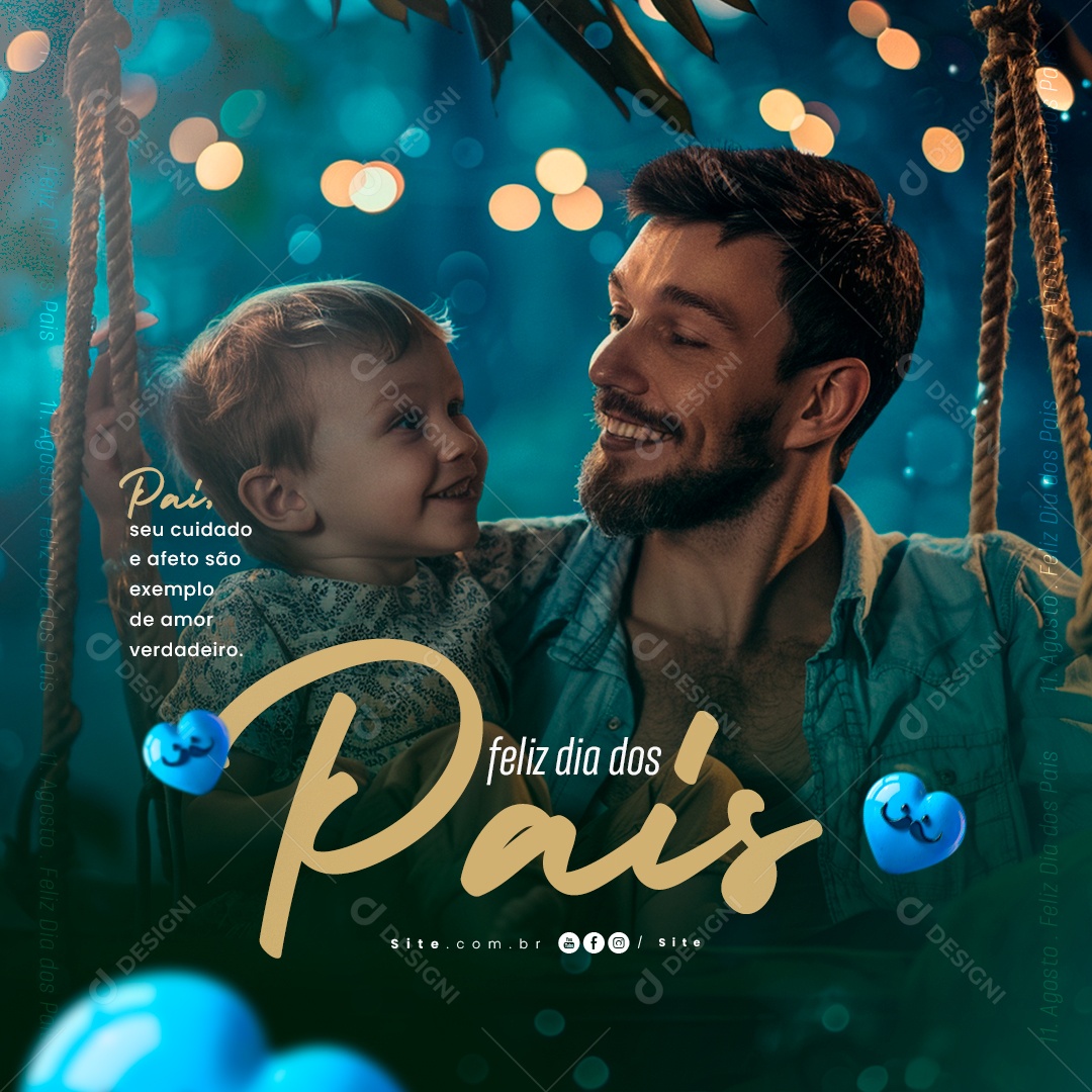 Dia Dos Pais 11 de Agosto Social Media PSD Editável