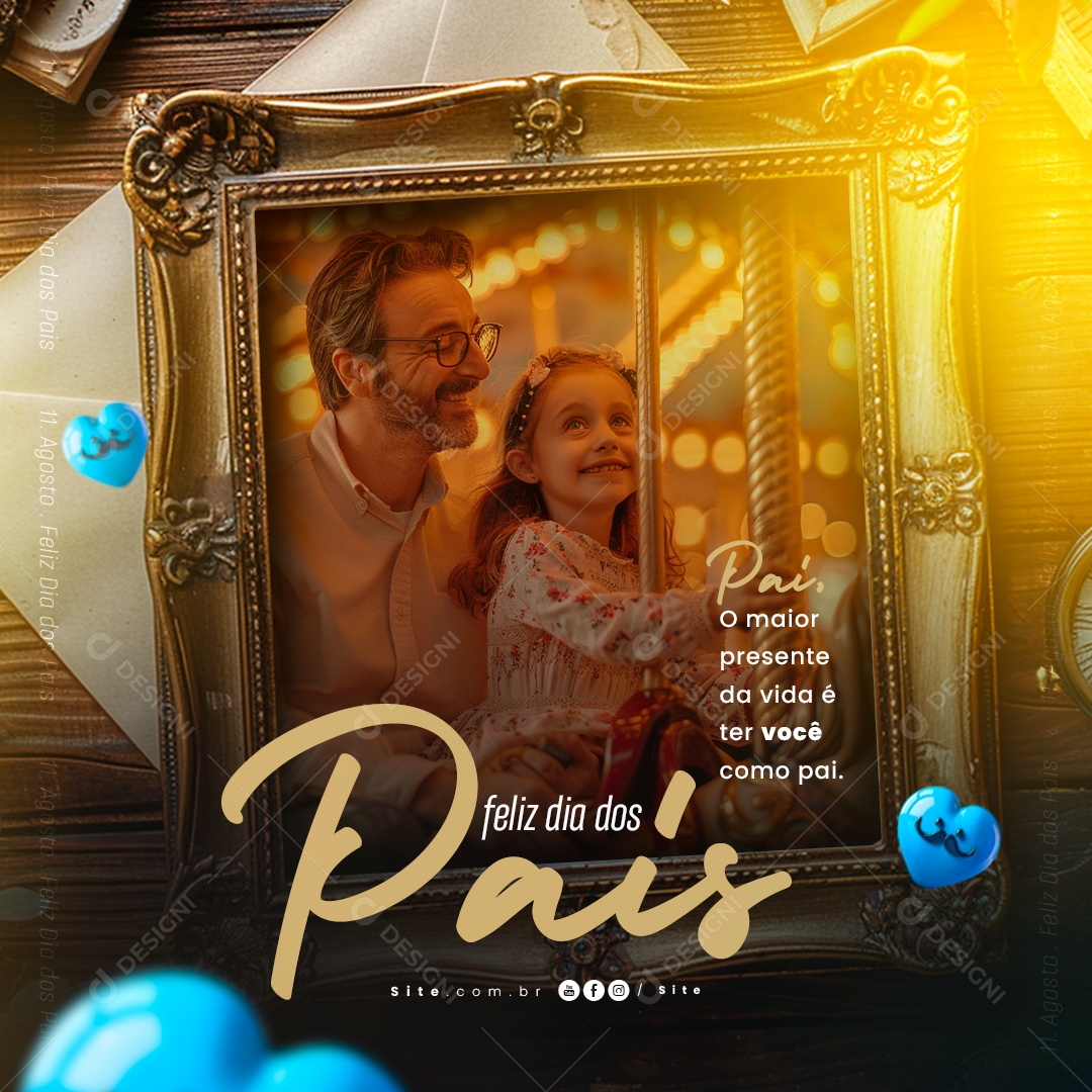 Dia Dos Pais 11 de Agosto Pai Social Media PSD Editável