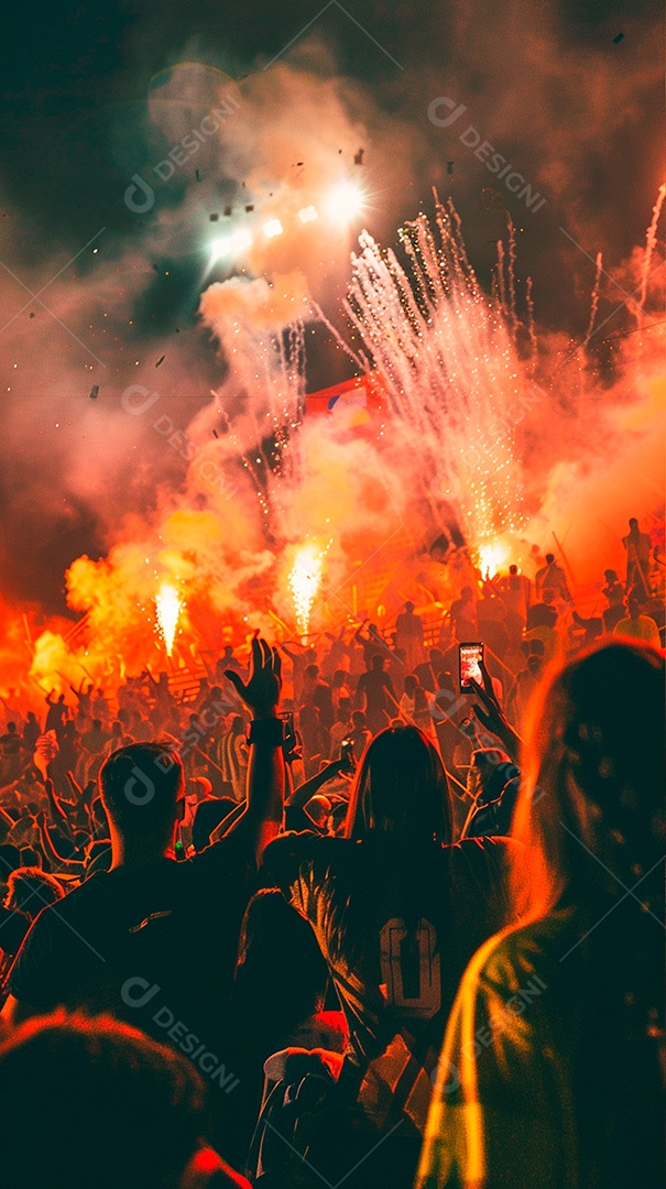 Fundo para composição de show de música plateia