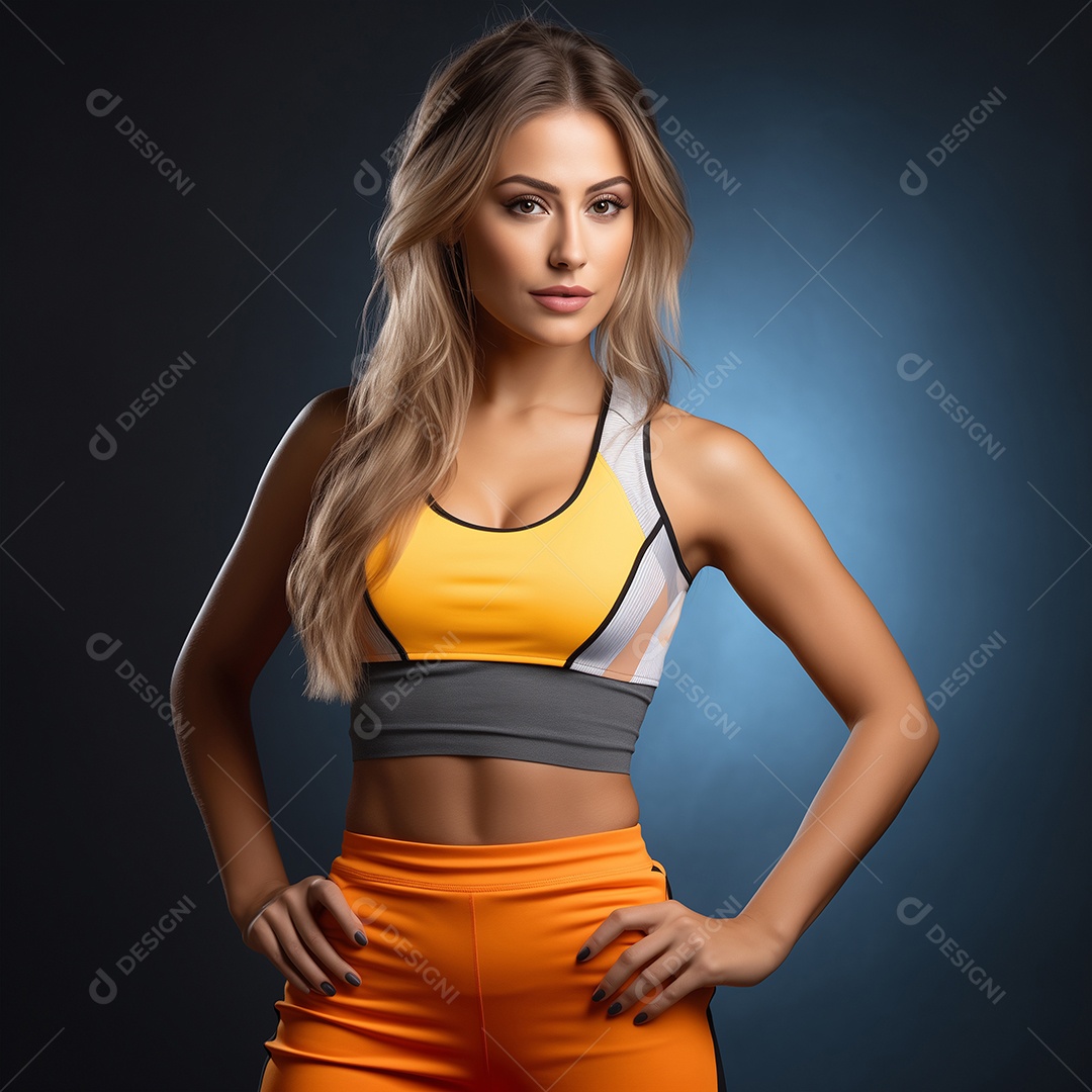 Mulher atlética se exercitando na academia