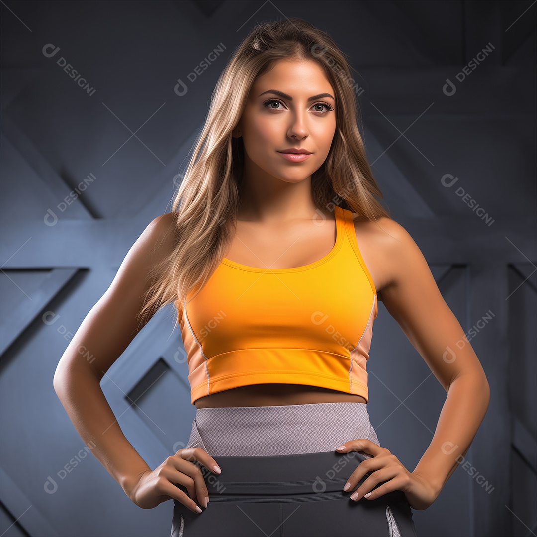 Mulher atlética se exercitando na academia